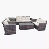 Outdoor Rattan Lounge Set with Table / And Storage