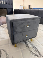 Velvet Bedroom set with a set of Nightstands