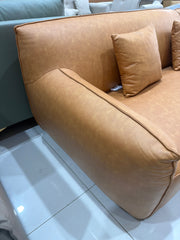 2XL Furniture & Home Decor Tan Faux Leather Sofa - Brand New