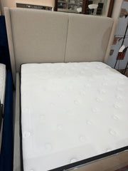 Beige Upholstered Bed with Mattress - Gently Used