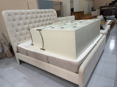 Home Center Tufted Bed Set with Dresser and Nightstands - Gently Used