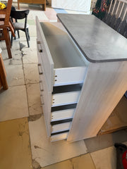 Home Box Light Oak and Grey 5-Drawer Chest - Like New