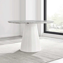 Abc Round Marble-Pattern Dining Table