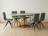 6-Seater Marble Effect Dining Set - Used