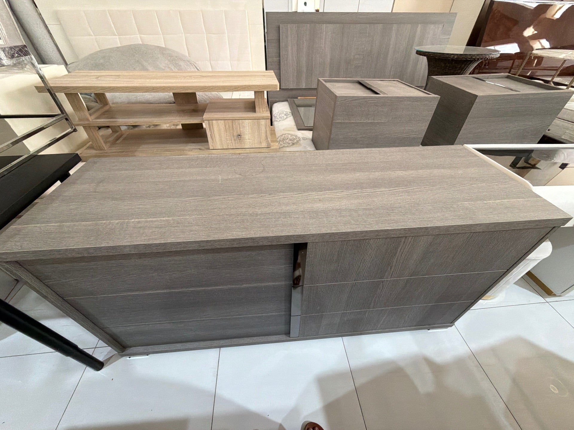 Bedroom Set with Nightstands and Dresser with Mirror