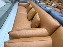 2XL Furniture & Home Decor Tan Faux Leather Sofa - Brand New