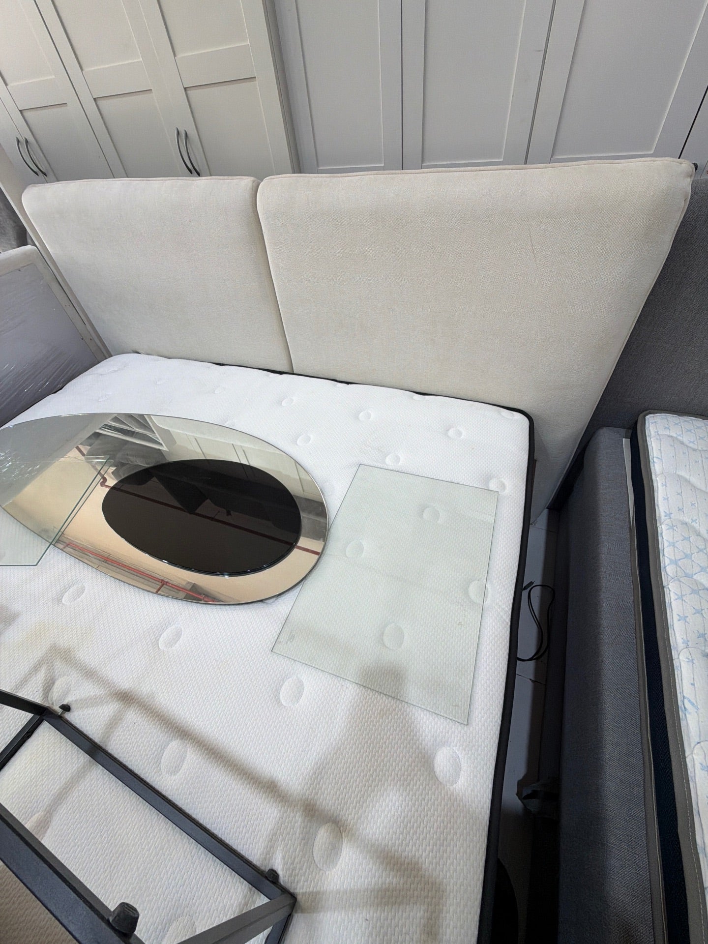 Home Center Blueground Bed and 2 Nightstands - Gently Used