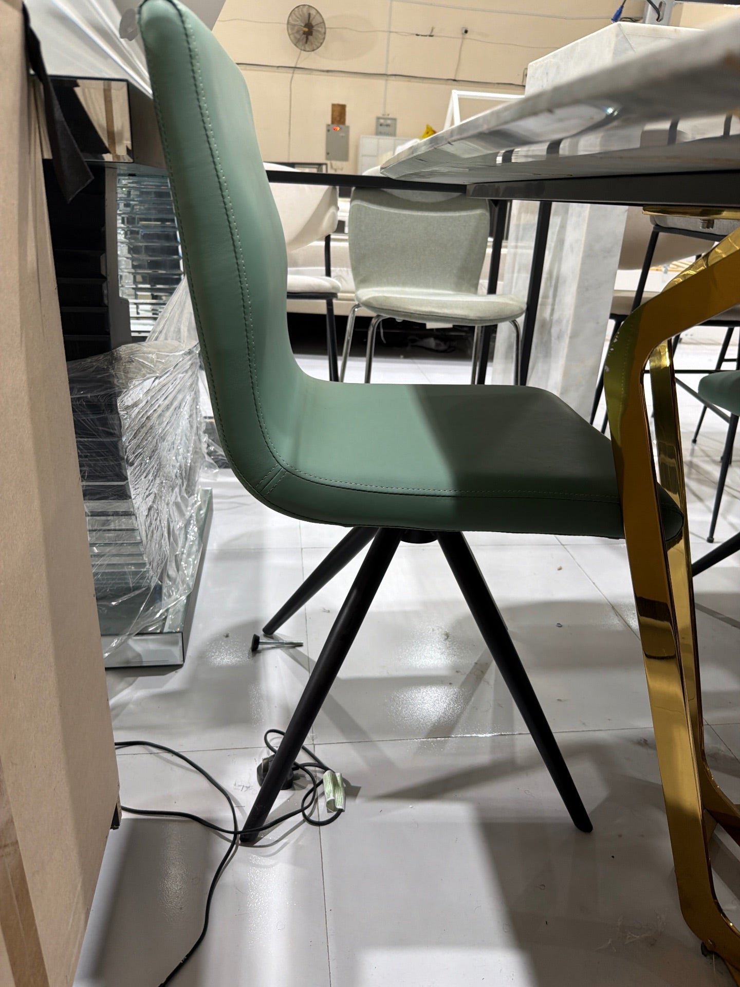 6-Seater Marble Effect Dining Set - Used