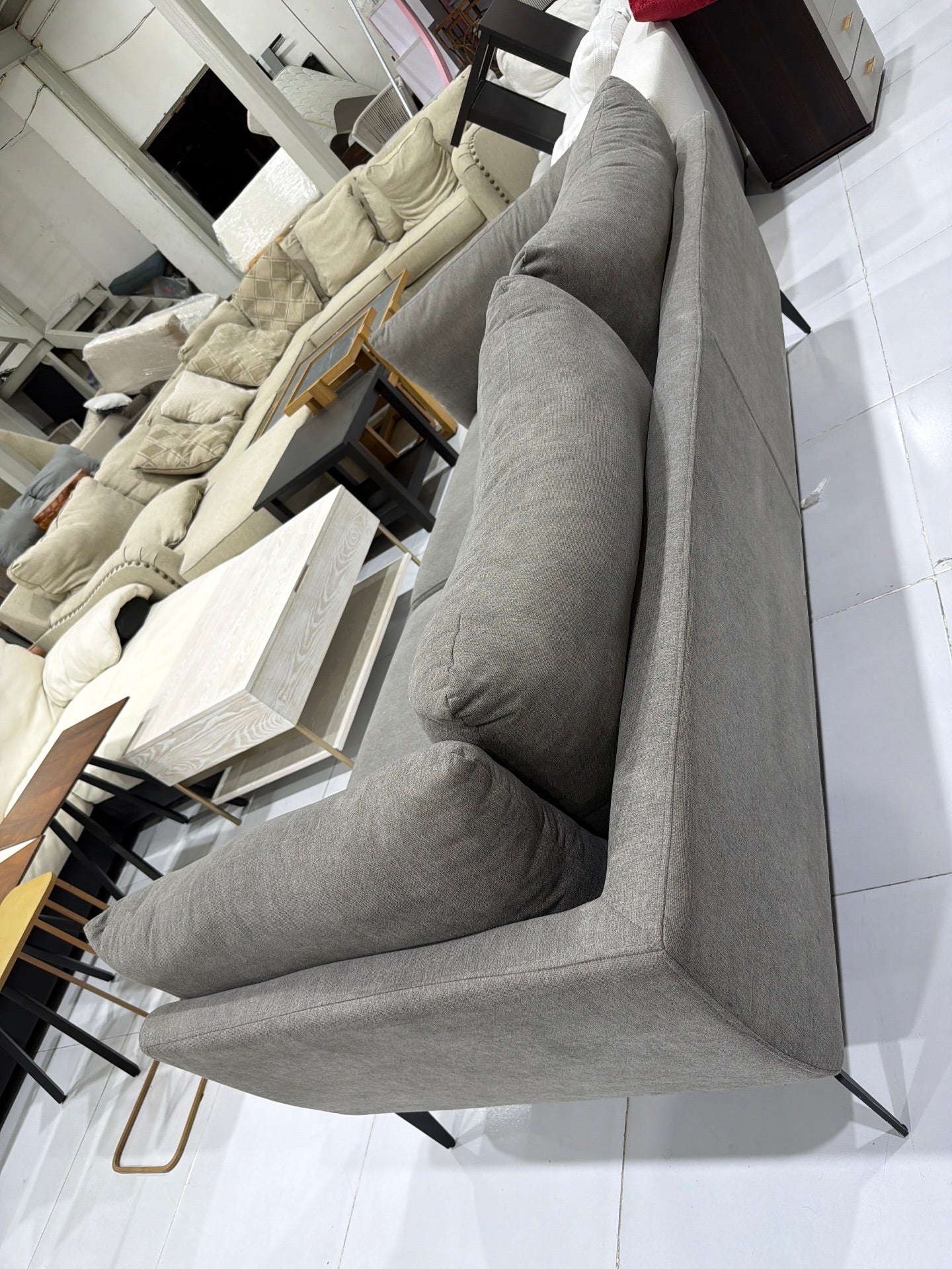 Contemporary Three-Seater Sofa with Metal Legs - Gently Used