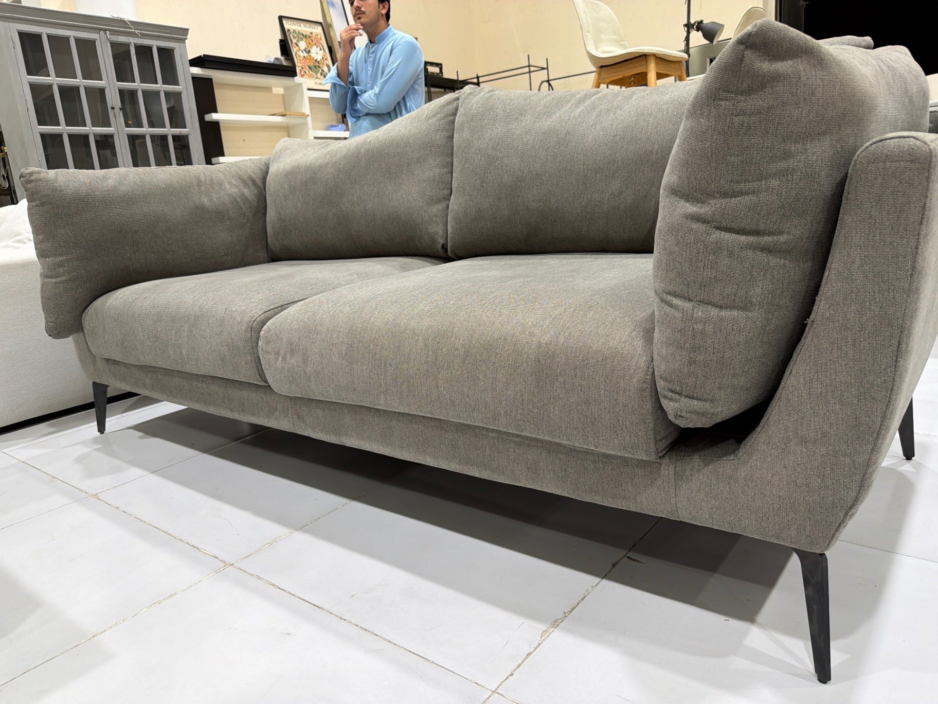 Contemporary Three-Seater Sofa with Metal Legs - Gently Used