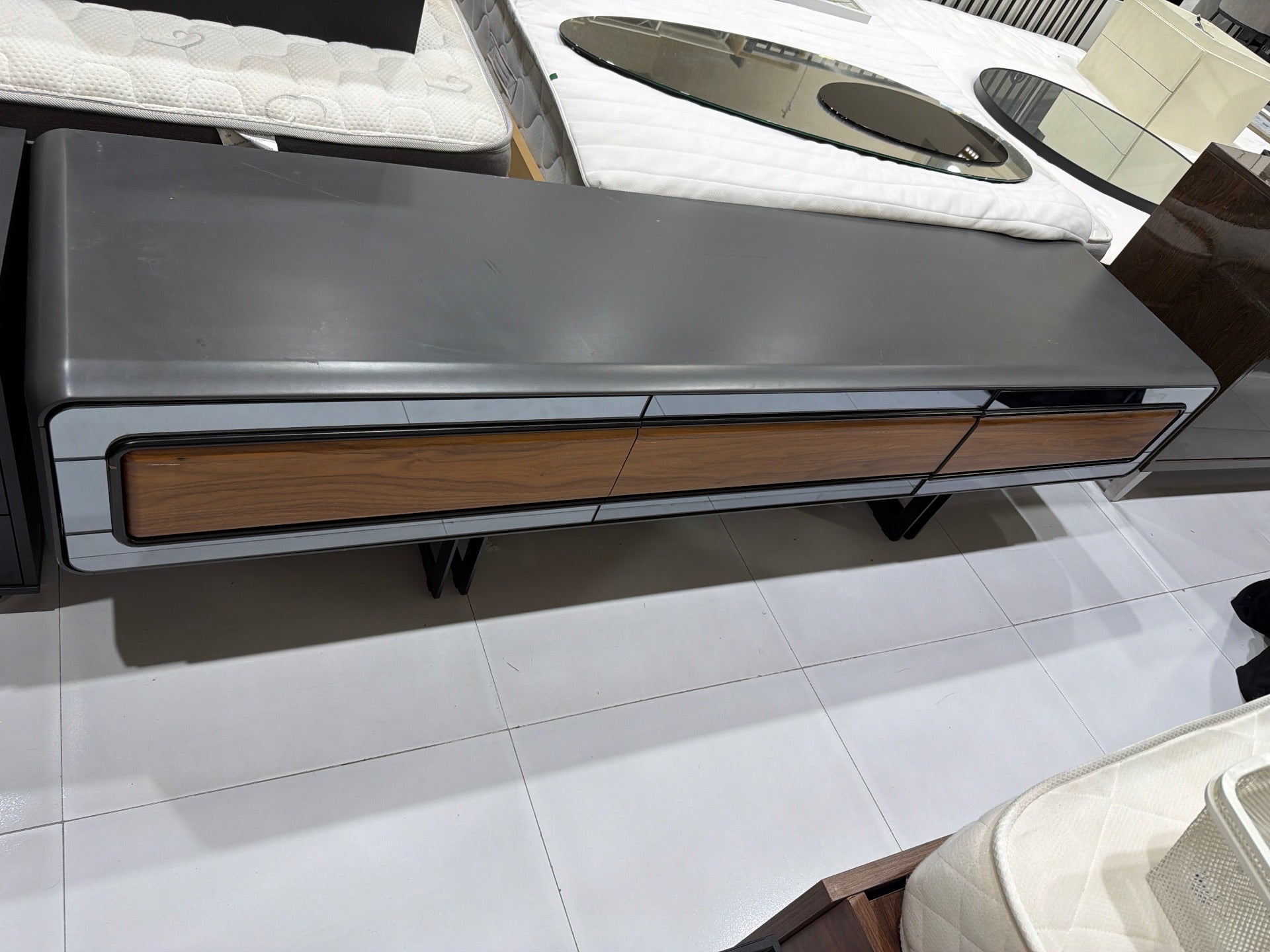 Modern TV Stand with Wood Drawers - Gently Used
