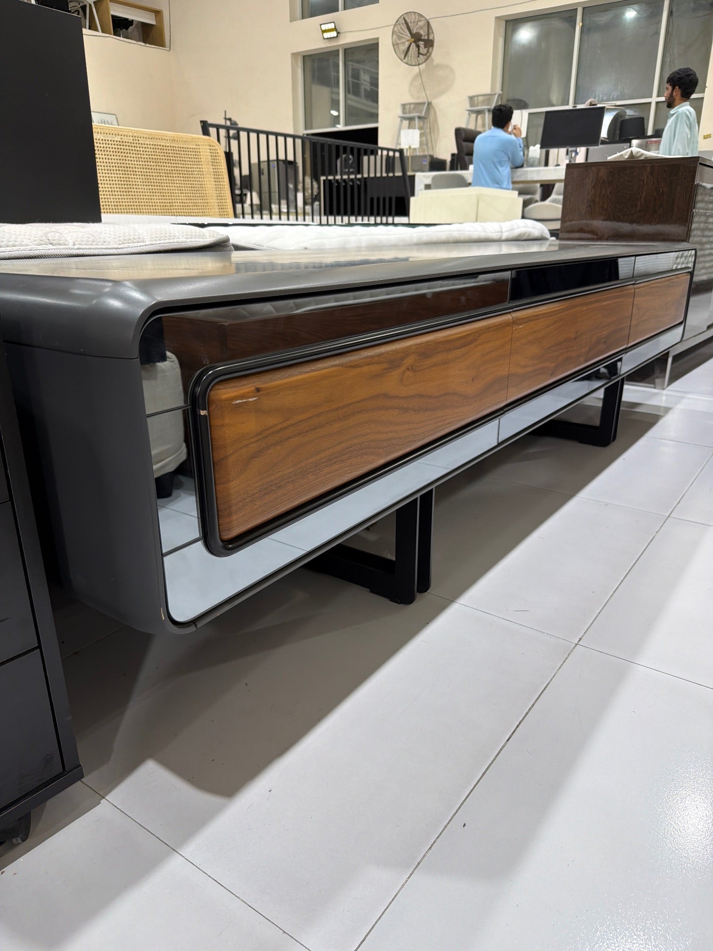Modern TV Stand with Wood Drawers - Gently Used