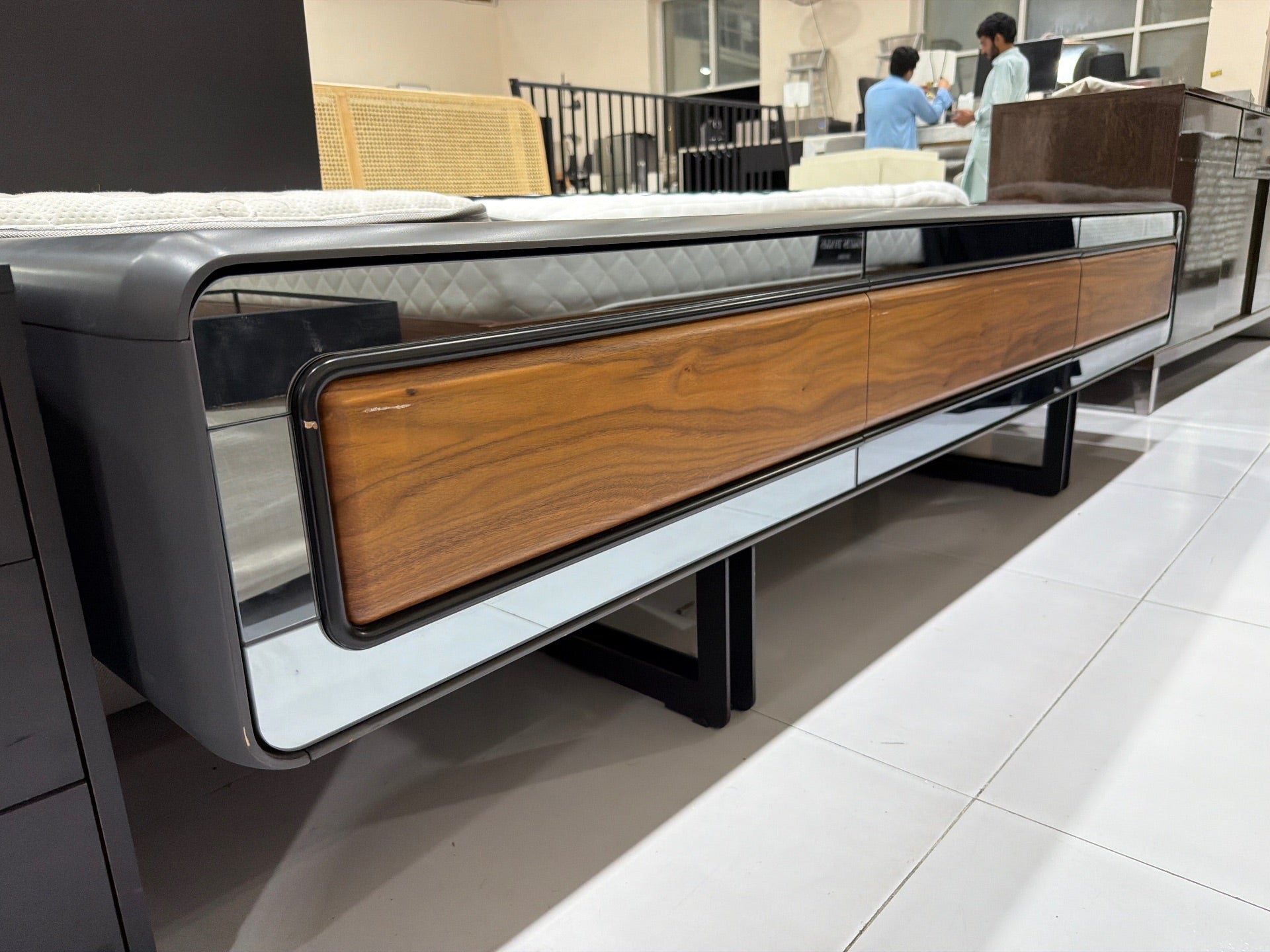 Modern TV Stand with Wood Drawers - Gently Used