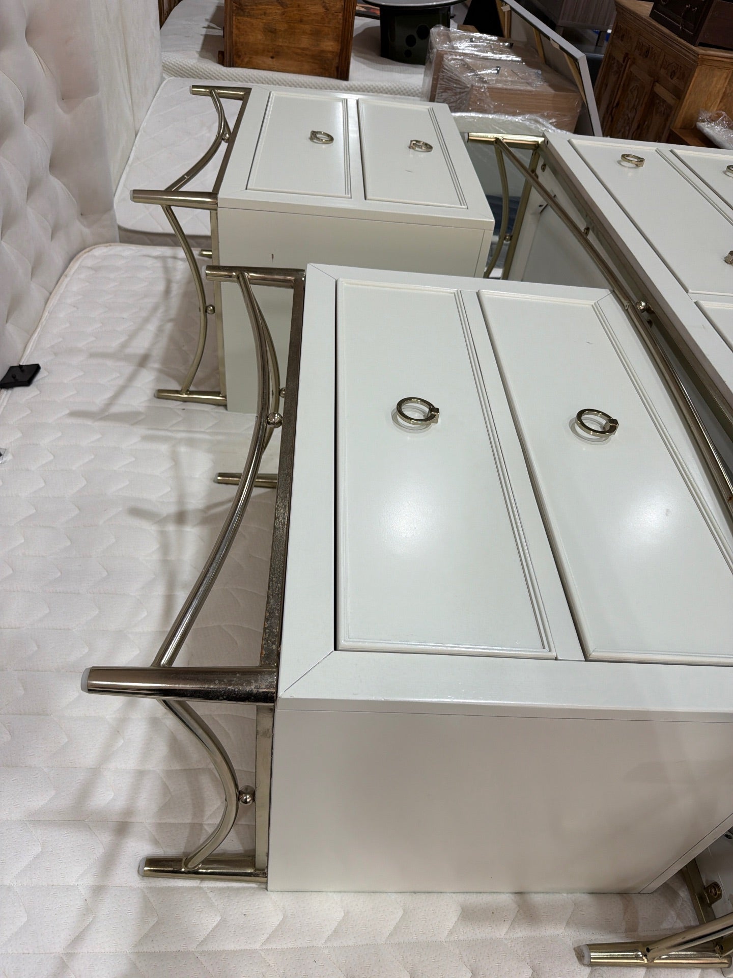 Home Center Tufted Bed Set with Dresser and Nightstands - Gently Used