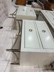 Home Center Tufted Bed Set with Dresser and Nightstands - Gently Used