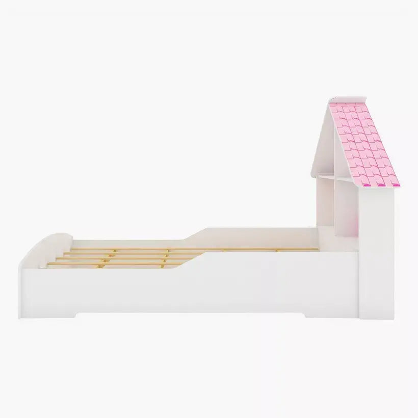 Pan Emirates White House Bed with Shelving Headboard