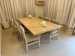 Crate & Barrel Travertine Dining Set