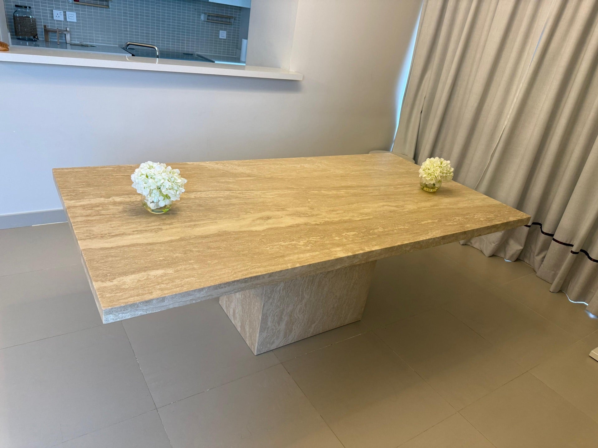 Crate & Barrel Travertine Dining Set