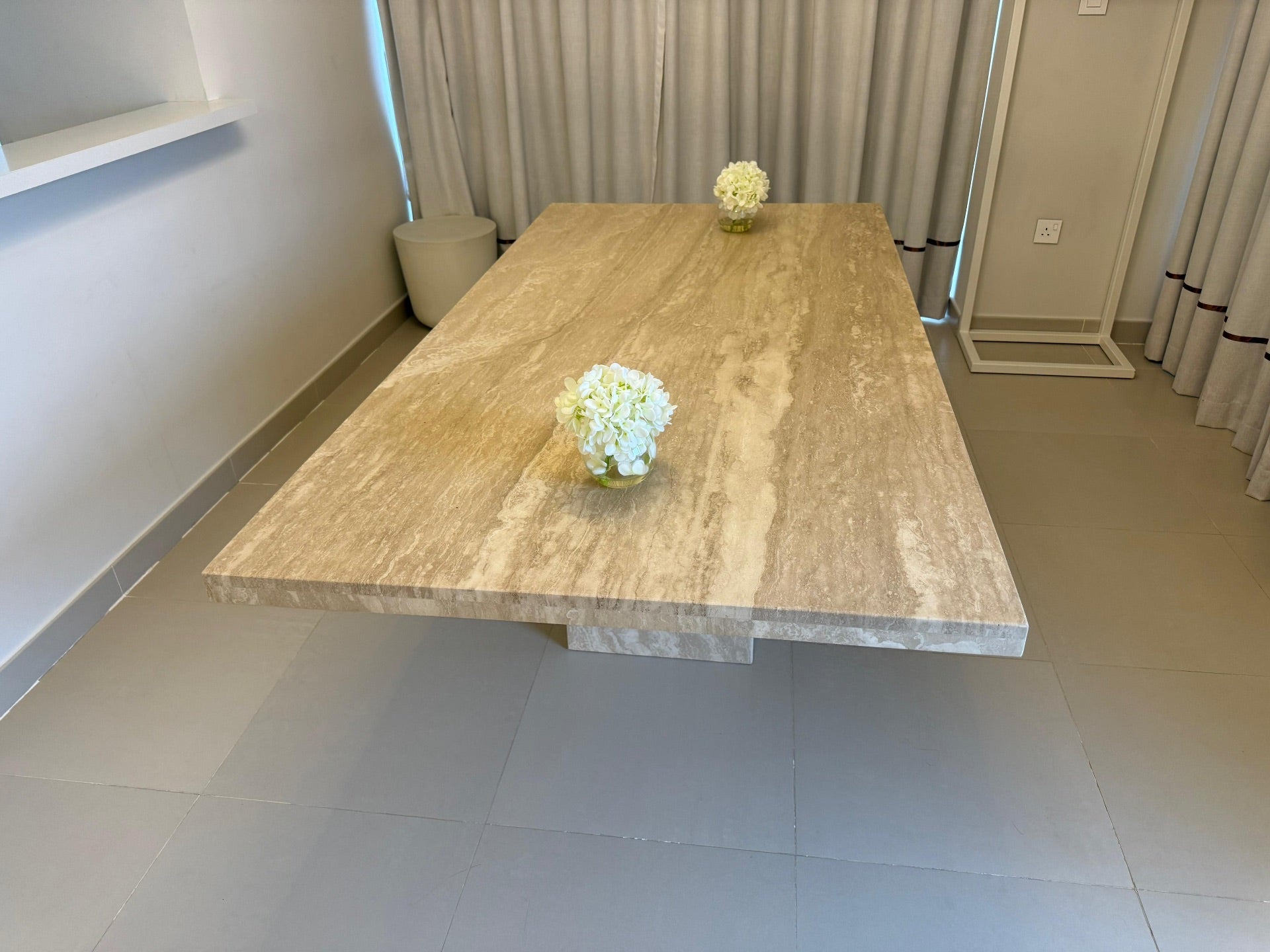 Crate & Barrel Travertine Dining Set