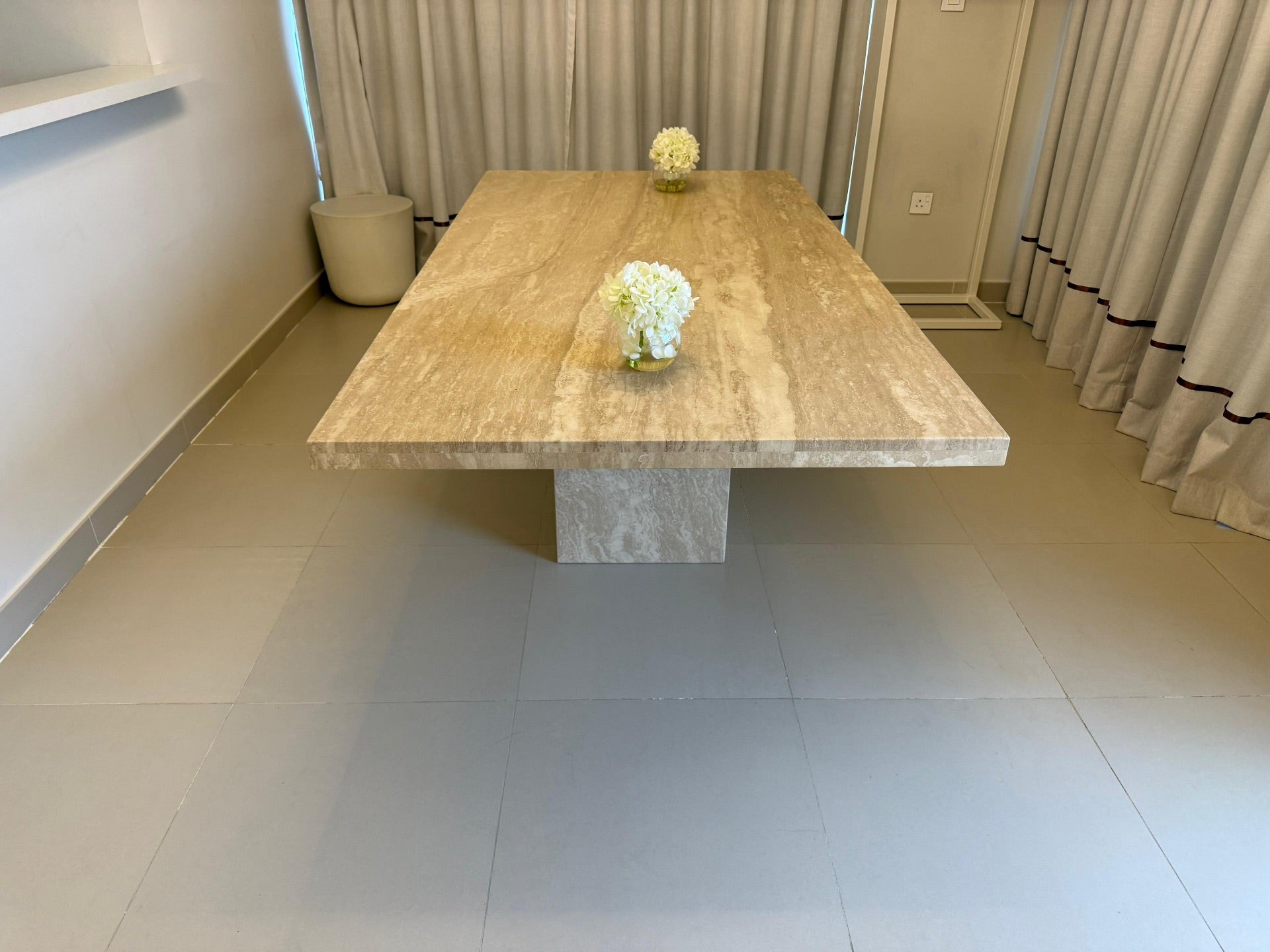 Crate & Barrel Travertine Dining Set