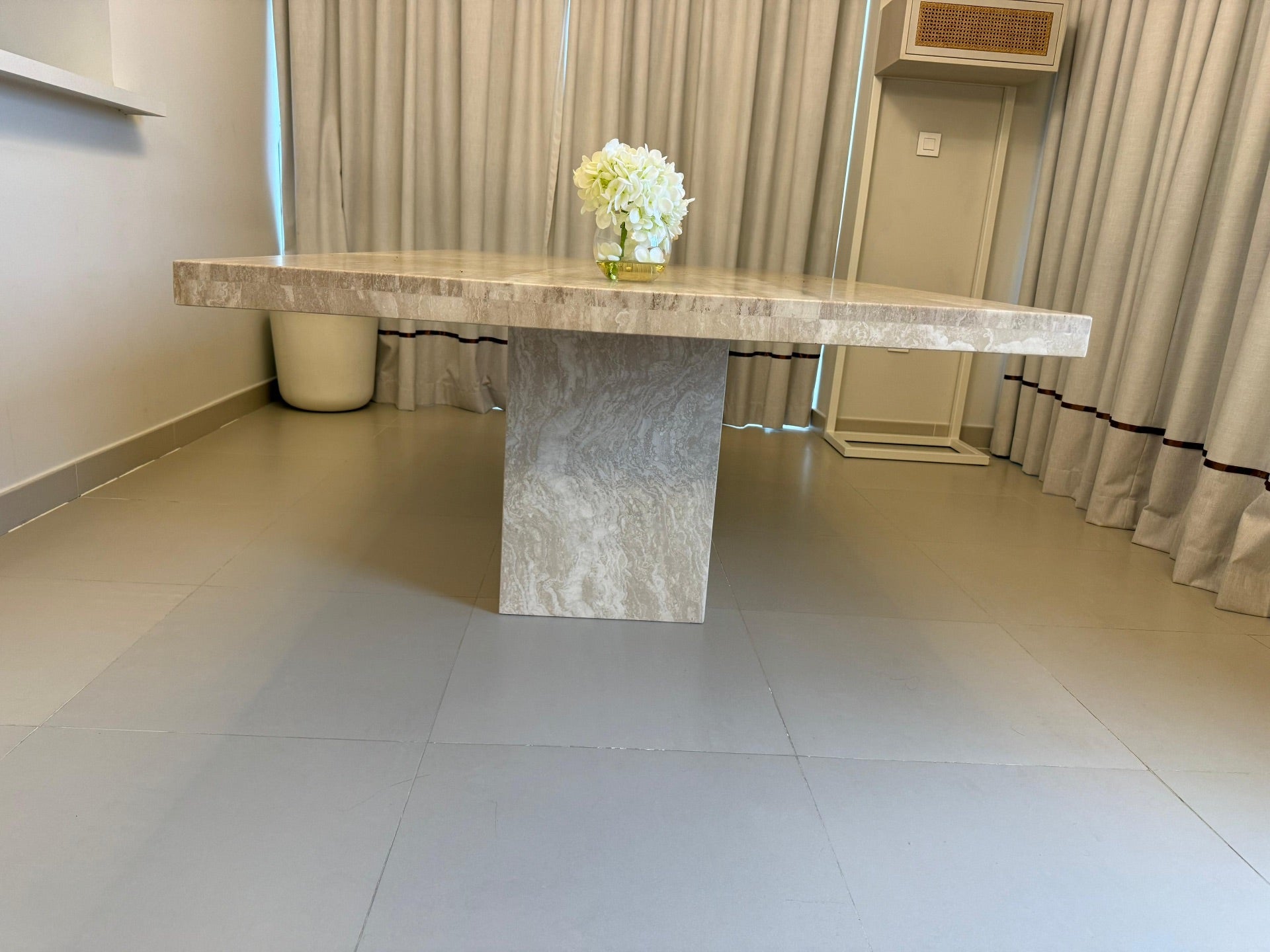 Crate & Barrel Travertine Dining Set