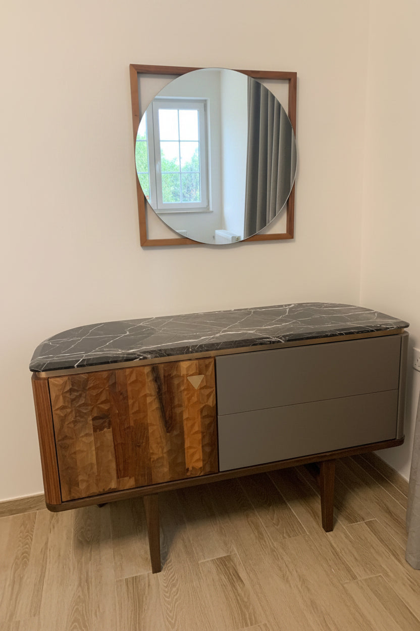 Ebarza Bedroom Set with Set of Nightstands and Dresser with Mirror
