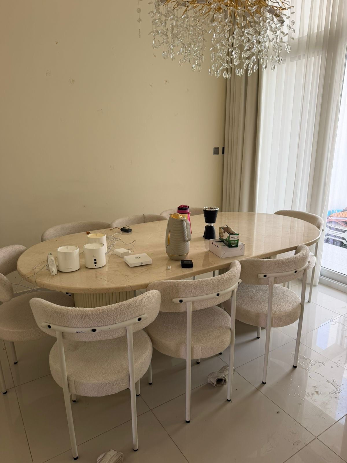 Al Huzaifa Furniture Marble 8-Seater Dining Set (Al Huzaifa Furniture)