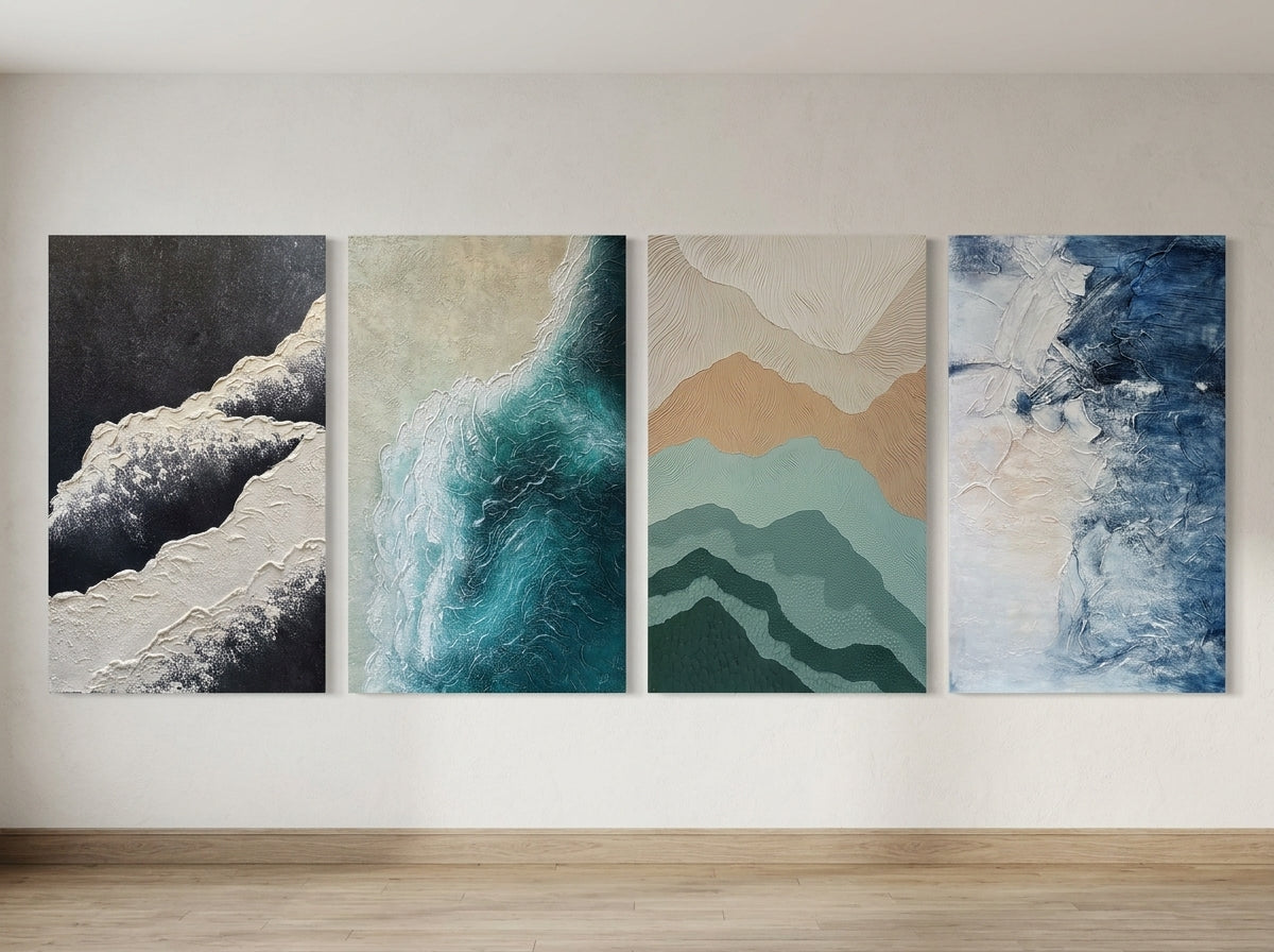 Large Textured Abstract Canvases (Individually Priced) - Brand New