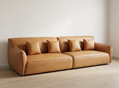 2XL Furniture & Home Decor Tan Faux Leather Sofa - Brand New