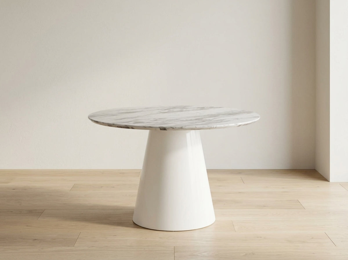 Abc Round Marble-Pattern Dining Table