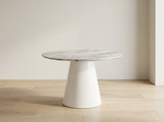 Abc Round Marble-Pattern Dining Table