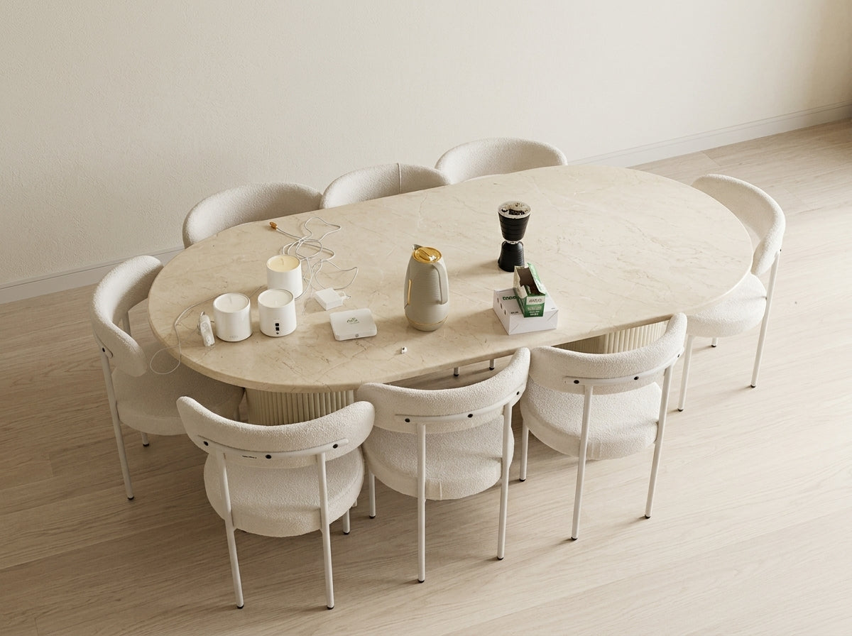 Al Huzaifa Furniture Marble 8-Seater Dining Set (Al Huzaifa Furniture)