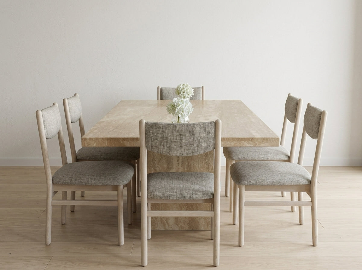 Crate & Barrel Travertine Dining Set