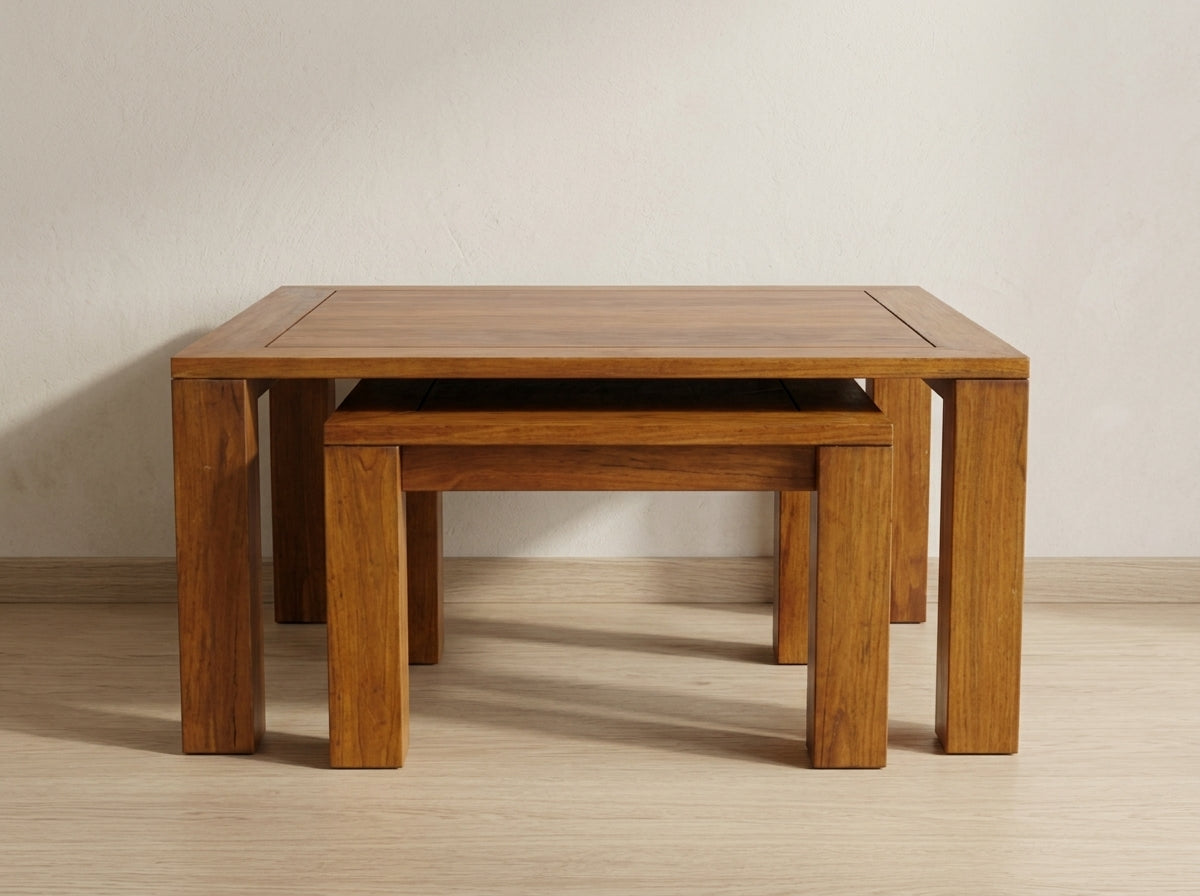Italian Wooden Coffee Table Set