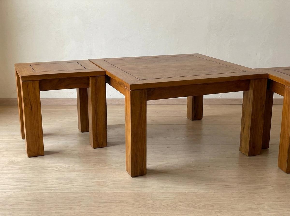 Italian Wooden Coffee Table Set