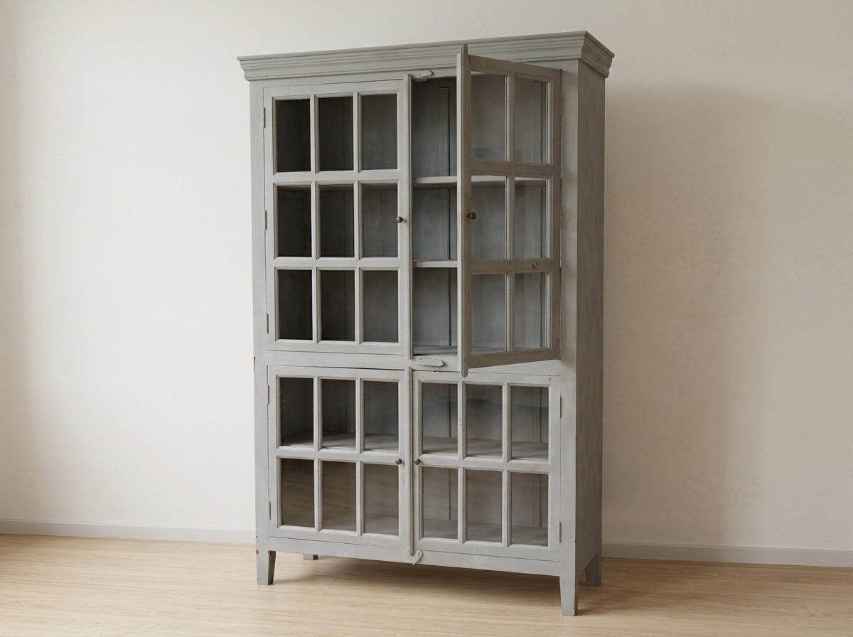 Crate & Barrel Grey Vintage Show Cupboard - Used
