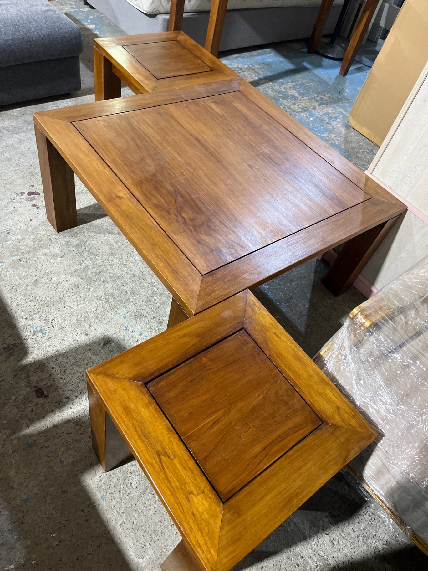 Italian Wooden Coffee Table Set